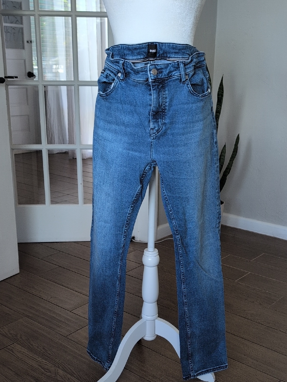 Boss Mid Wash Blue Slim Fit  Delaware Mens Jeans 34